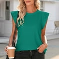 thumbnail image 2 of Summer Savings! Ahuyic Womens Plus Size Sleeveless Top,Summer Casual Blouse For Women,Solid Color Tank For Women Trendy Sleeveless Loose Ruffle Sleeve Casual Basic Summer Spring, 2 of 5