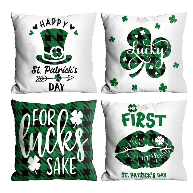 St.Patrick's Day Giant Couch Pillows Linen Hug Pillowcar Box Santa Pillow  Sleeve Sofa Cushion Cushion Sofa Sofa 18x18 Inch 