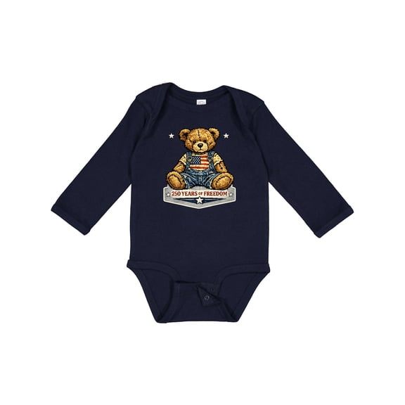 Inktastic USA Teddy Bear 250 Years Boys or Girls Long Sleeve Baby Bodysuit