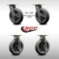 thumbnail image 2 of 8 Inch 316SS Thermo Donut Tread Caster Set w/Ball Bearing 2 Swivel Lock 2 Rigid, 2 of 2