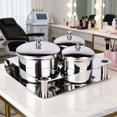 thumbnail image 2 of 3 Pieces Nail Art Equipment Cup Bowls Stainless Steel Acrylic Liquid Powder Cup Stainless Steel Nail Powder Holder Container with Lids for Nail Art Tools, 2 of 5