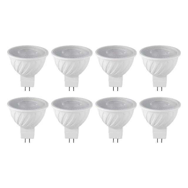 8 bombillas LED MR16 DOB de 7W con base GU5.3, 6000k, 580LM, luz blanca, para iluminación de techo, rieles y uso doméstico.