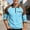 Sky Blue, variant on Adult Men's Polo T Shirts Long Sleeve Quarter Zip Tee Shirts Slim Fit Green Men Shirts