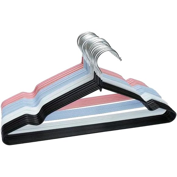 Livearty (TM) 40Pcs Pieces 4 Colors Steel Wire Cloth Hangers Garment Hanger Pants Hangers for Adult Clothes 40 CM Wide