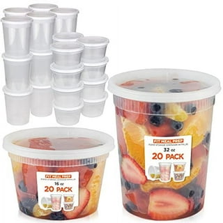 QUIDDITY WARE (16oz-Deli Containers with Lids Leakproof - 50 Pack BPA-Free  Plastic Microwaveable Clear Food Storage Container Premium Heavy-Duty