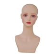 thumbnail image 3 of Cabeza de maniquí femenino, busto de cabeza de maniquí, accesorio de exhibición versátil, soporte de exhibición de pelucas de mesa con maquillaje para Estilo C, 3 of 8