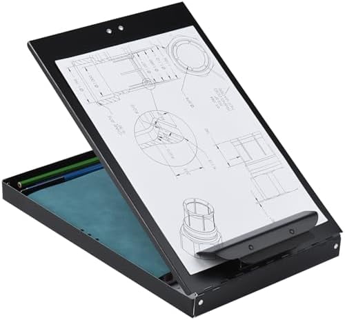 Quivanta Aluminum Clipboard with Storage, 6 Pack Recycled Metal Clipboard Box, Form Holder, Suitable for School, Office, Jobsite or Medical Staff, 9.25 x 13.78 Inches, Black