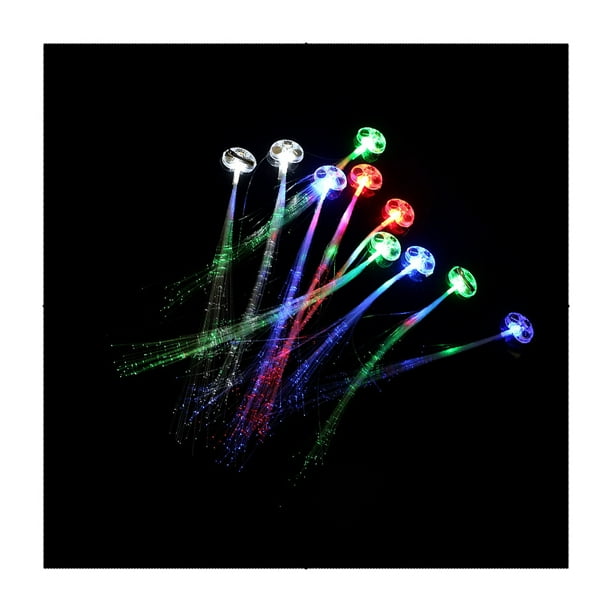 Ounissouiy 10 Uds. De luces LED para el pelo, juguetes con luces LED intermitentes, pasadores de pelo LED, recuerdos de fiesta, Bar, horquilla de baile, Kits de decoración para fiestas Ounissouiy HA038472-00