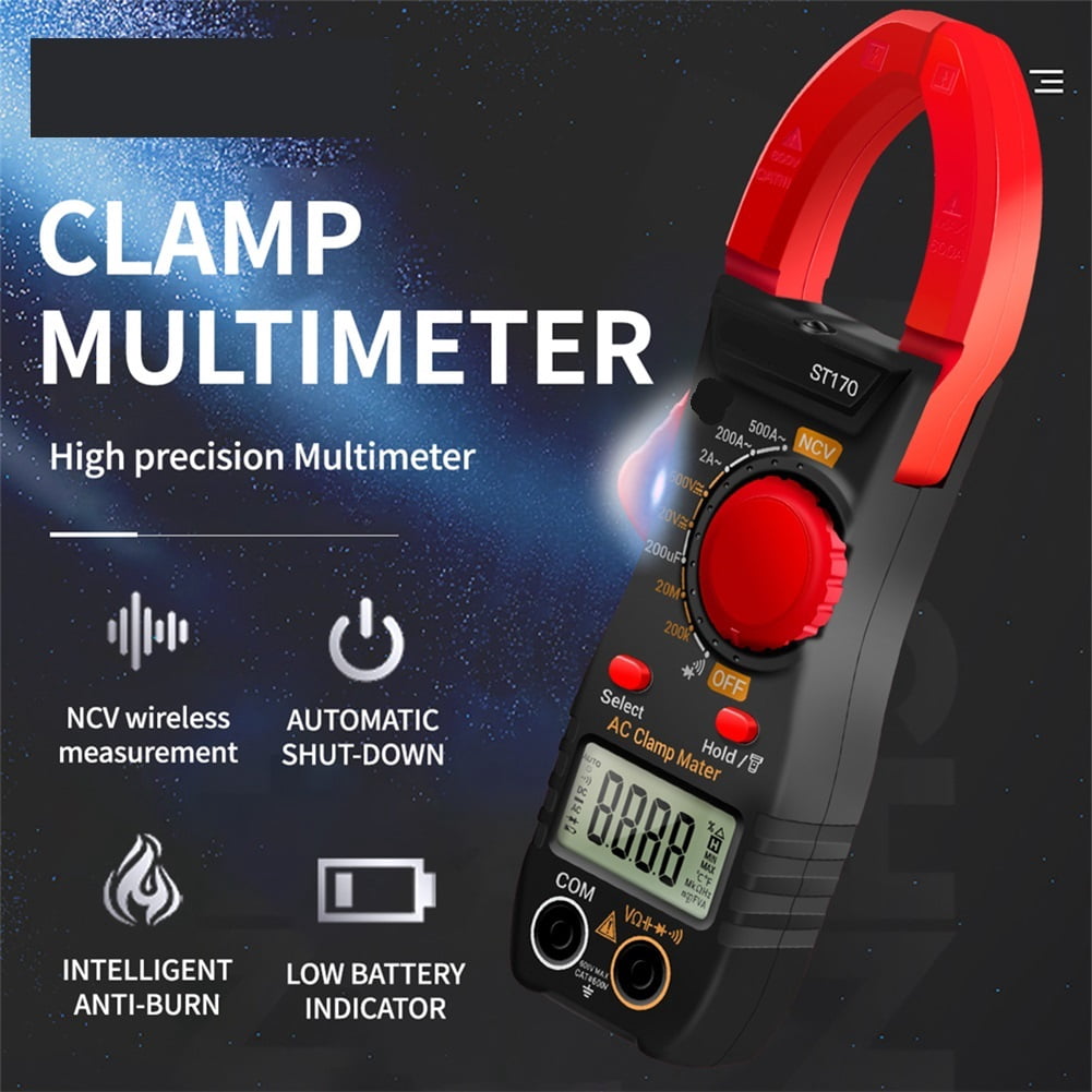 Digital Multimeter Backlit Display Current Voltage Resistance Capacitance Tester Clamp Meter NCV ,High&Low Sensitivity