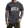 thumbnail image 1 of BOBOGOJP T-Shirts pour Homme T-Shirt à Manches Courtes Col Ras du Cou T-Shirts en Coton (Gris Foncé,TTG), 1 of 4