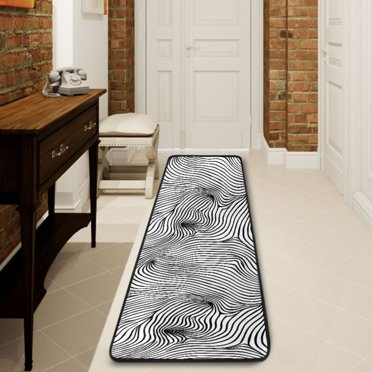 Ryvnso Artistic Line Hallway Runner Rugs Floor Carpet Non Slip Entryway Mat 2' x 6'