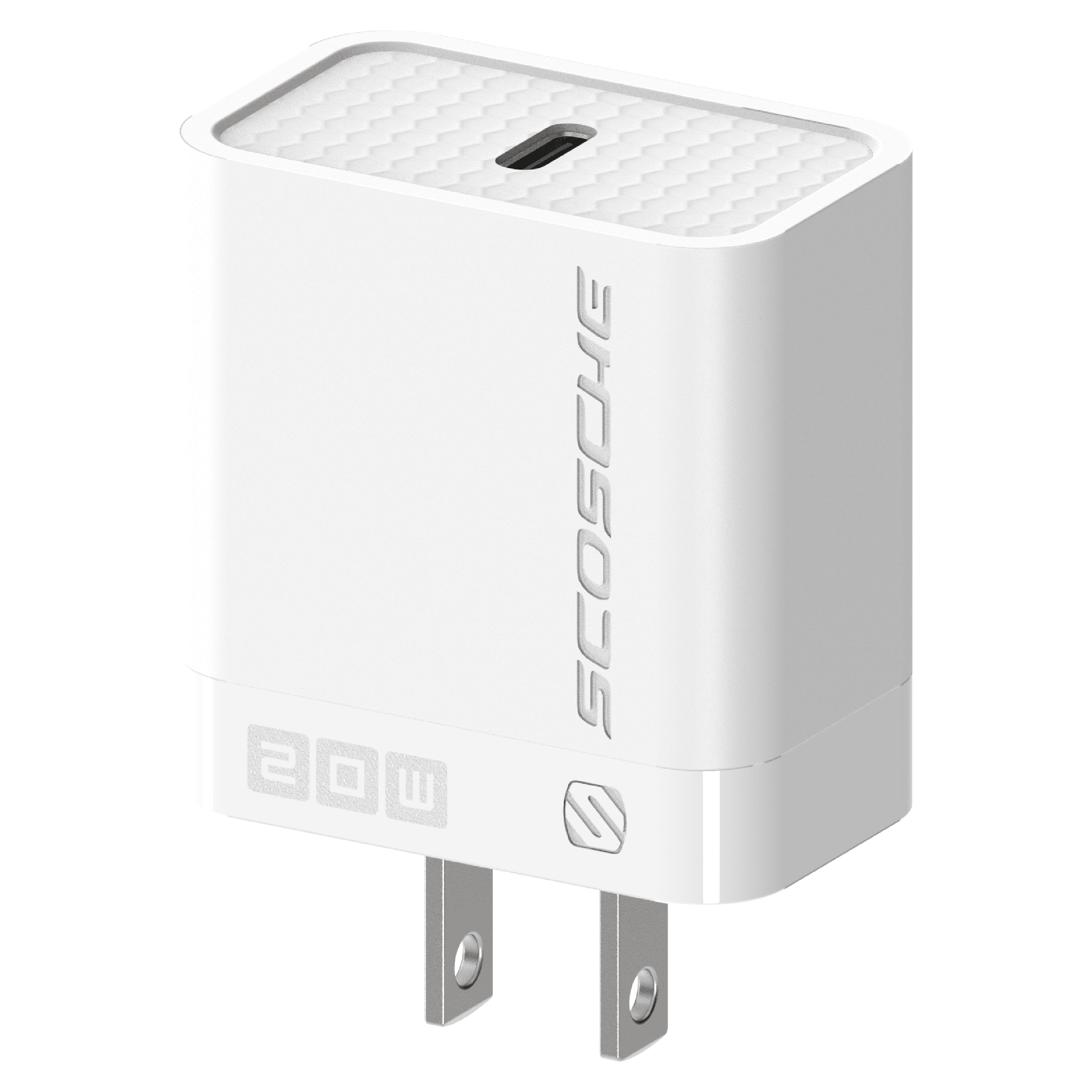Scosche SH20CC6WT-SP 2 in 1 PowerVolt 20W USB-C Wall Adapter & Strikeline 6 ft Charge & Sync Cable
