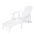 thumbnail image 2 of Jopath Folding Adirondack Chair with Extendable Leg Rest Outdoor Wooden Lounge Chairs with Slatted Back and Wide Armrests for Patio Garden White, 2 of 9