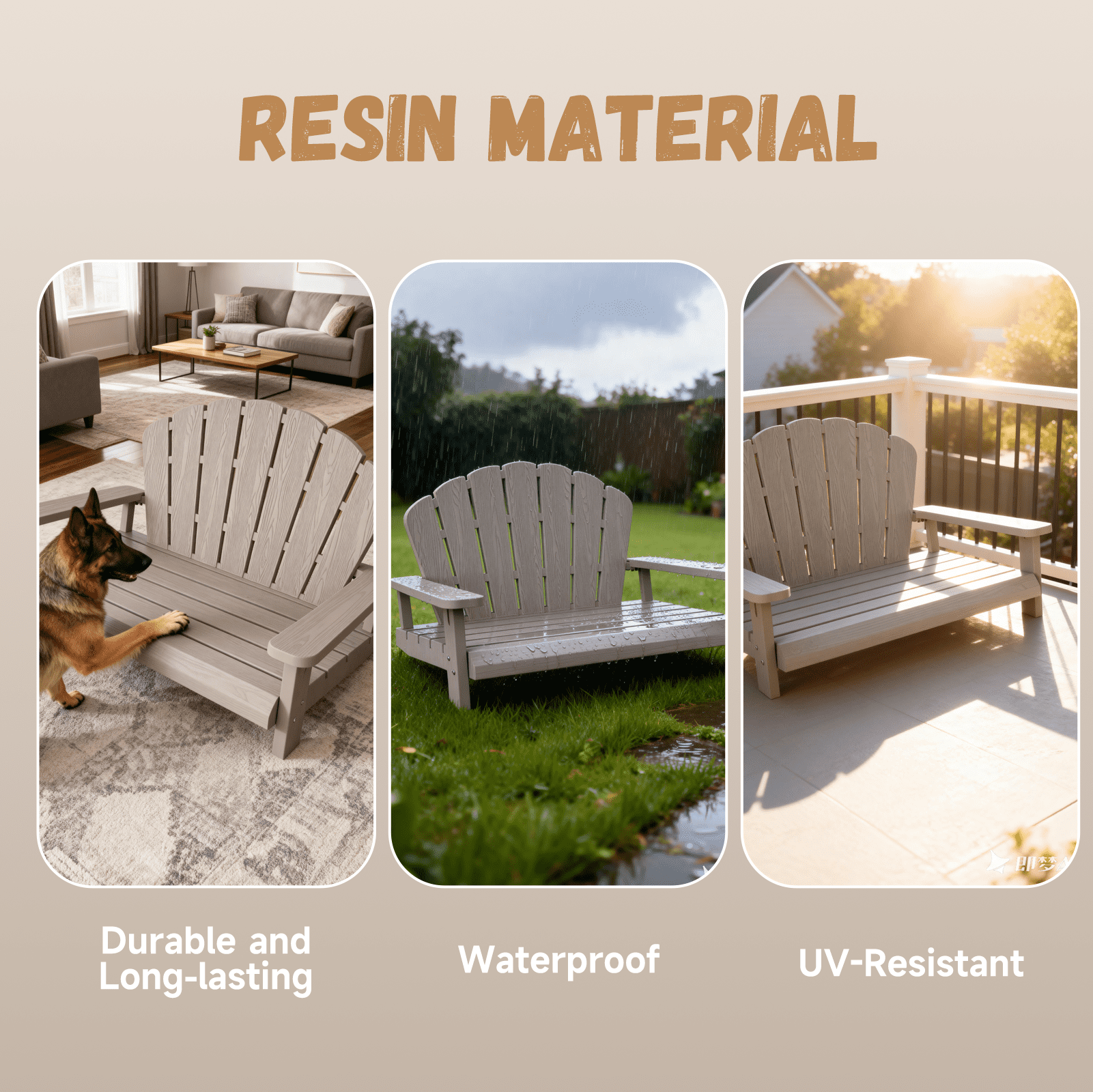 Joxxoaa Resin pet bed/chair, waterproof, sunproof, scratch and bite resistant, suitable for outdoor gardens, patios, bedrooms, living rooms, cats, dogs, and rabbits.