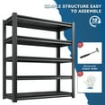 thumbnail image 4 of REIBII 72" H Garage Shelving Heavy Duty 3000 LBS 5 Tier Storage Shelves Adjustable Shelving Unit and Storage for Garage,Basement,36" W x 16" D x 72" H, 4 of 8