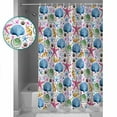 thumbnail image 2 of Shower Curtain, Watercolor Ocean Shell Starfish Conch Waterproof Shower Curtain Set with Hooks for Bathroom Showers,Stalls and Bathtubs,72x72In Summer Marine Life, 2 of 9