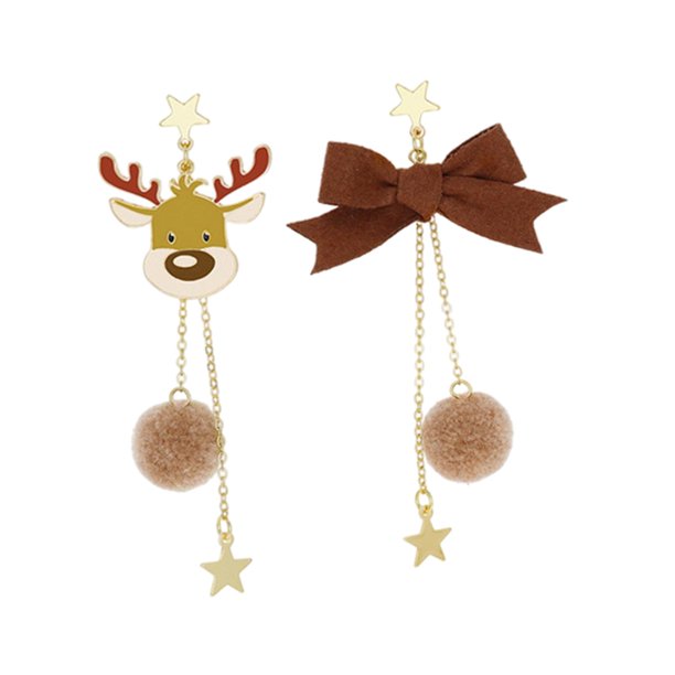 Pendientes Colgantes de Alce Navideño Sunnimix con Nudo de Mariposa en Forma de Gota