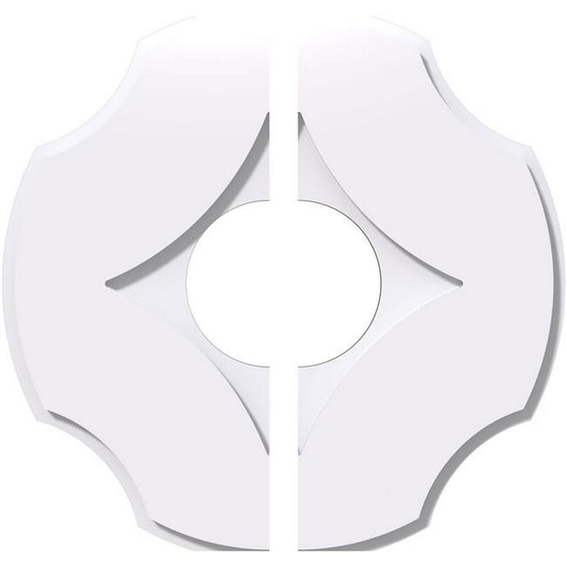 Ekena Millwork CMP14PL2-04000 14 in. OD x 4 in. ID Square Percival Architectural Grade PVC Contemporary Ceiling Medallion - 2 Piece