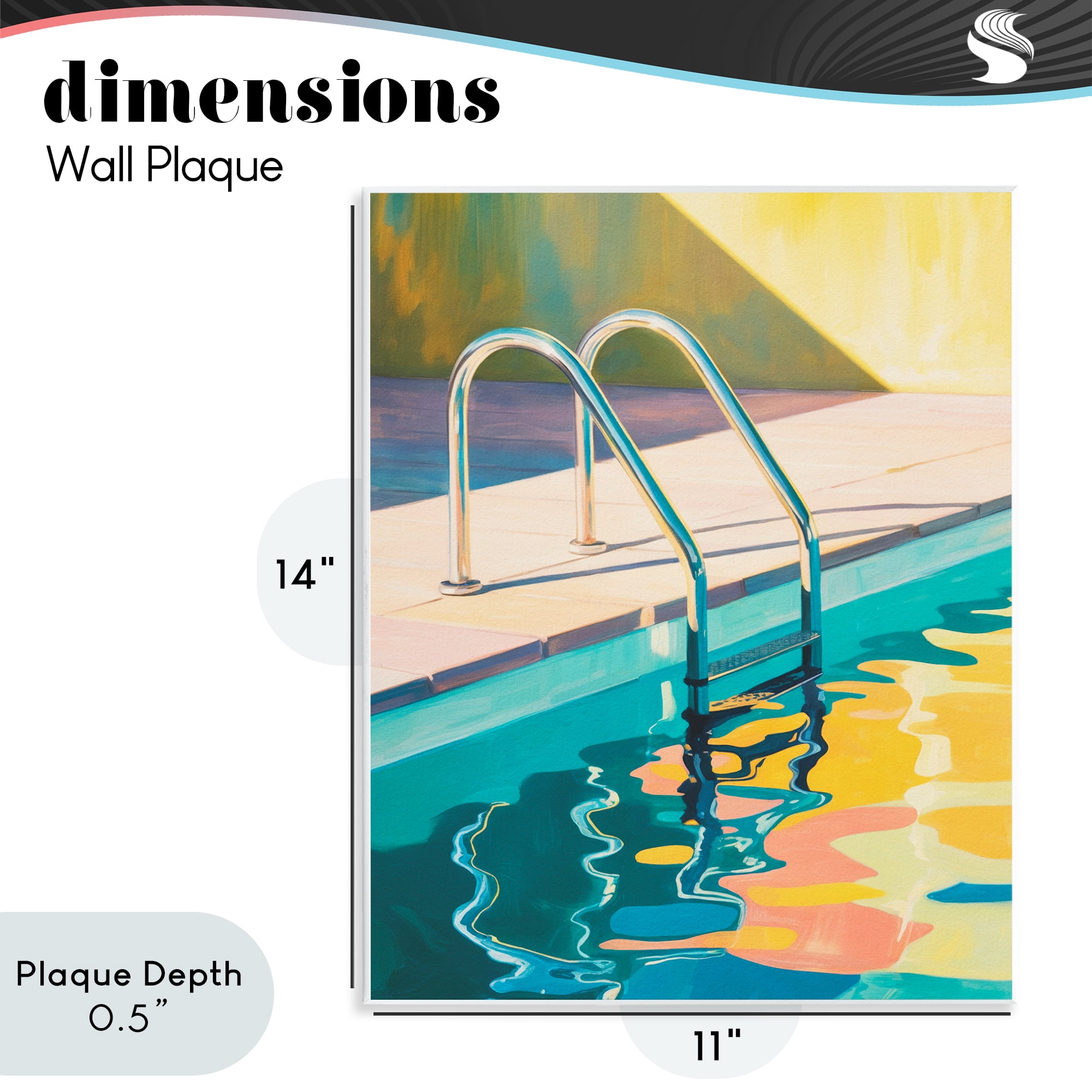 Stupell Industries Pool Ladder At Sunset Wall Plaque Art, design by Andreas Magnusson