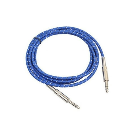 - Practical 6.35mm Braided Blue Audio Cable Flexible 6.35 Jack Male to Male Aux Cables for Guitar Mixer Amplifier Bass