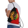 thumbnail image 3 of Bolsa con cordón clásica de los Blackhawks, plegable, para deportes, fitness, unisex, bolsa de viaje para deportes de playa, tamaño mediano, 3 of 8