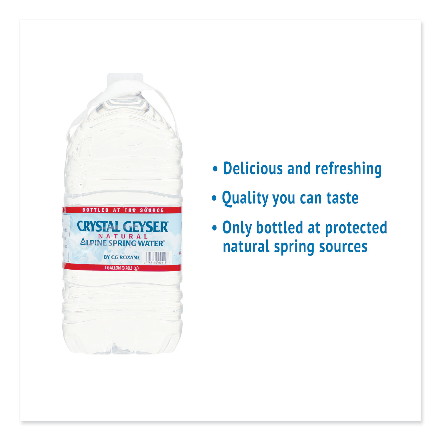 1PK-Crystal Geyser Alpine Spring Water, 1 Gallon, 6 Bottles