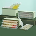 thumbnail image 2 of 3 Layer Ice Cube Tray Large Capacity Easy Demoulding Pull Out Ice Cube Bin with Ice Shovel Lid for Yogurt Wine Summer 3 Layer Pull Out Ice Box Ice Shovel (Green), 2 of 12