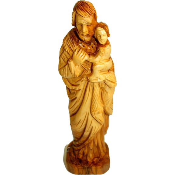 St. Joseph - Grade A Olive wood hand carved figure from Bethlehem (10.75 inches tall)