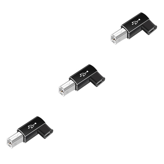 relayinert Type-c USB Adapter Cables Connector Data Transfer Universal Laptop Cellphone Computer Converter Connecting Adapters Elbow Head/Black 3PCS