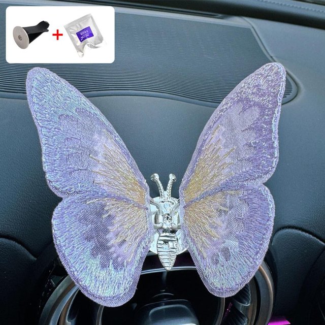 CAIROYAR Decoración de mariposas con fragancia bordada, clips de decoración de ventilación de mariposas
