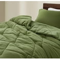 thumbnail image 4 of Chezmoi Collection Skye 3-Piece 100% Cotton Muslin Thin Comforter Set Oversized King, Olive Green Reversible Soft Washed Cotton Gauze Breathable Lightweight Summer Blanket, 4 of 9