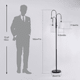 thumbnail image 3 of 3-Lights Tree Floor Lamps For Living Room, 2700K Soft Warm, Rotary Switch, Metal, 70'' Tall, Modern Standing Lamp With Textured Linen Lamp Shade (3 LED Bulbs Included), 3 of 10