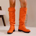 thumbnail image 5 of Willtoo Womens Metal Buckle Slouch Knee High Boots Low Block Heel Tall Boots Casual Western Long Booties for Daily Wear, 5 of 6
