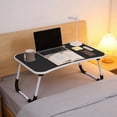 thumbnail image 5 of Laptop Bed Desk with Cup Holder (Black)- Foldable Portable Lap Table w/Tablet Slot & Handle, 5 of 9