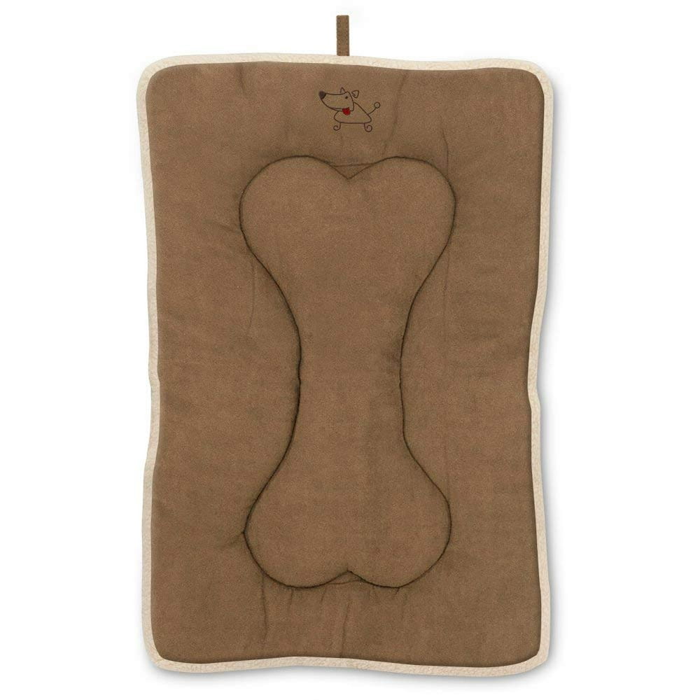 Best Pet Supplies Heavy Duty Pet Crate Mat Light Brown Suede, Double