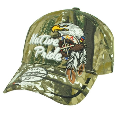 - Native Indian American Pride Eagle Feather Camouflage Camo Hat Cap Adjustable