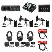 Audiobox 3-Person Podcast Podcasting Recording Kit with Mics+Stands+Headphones