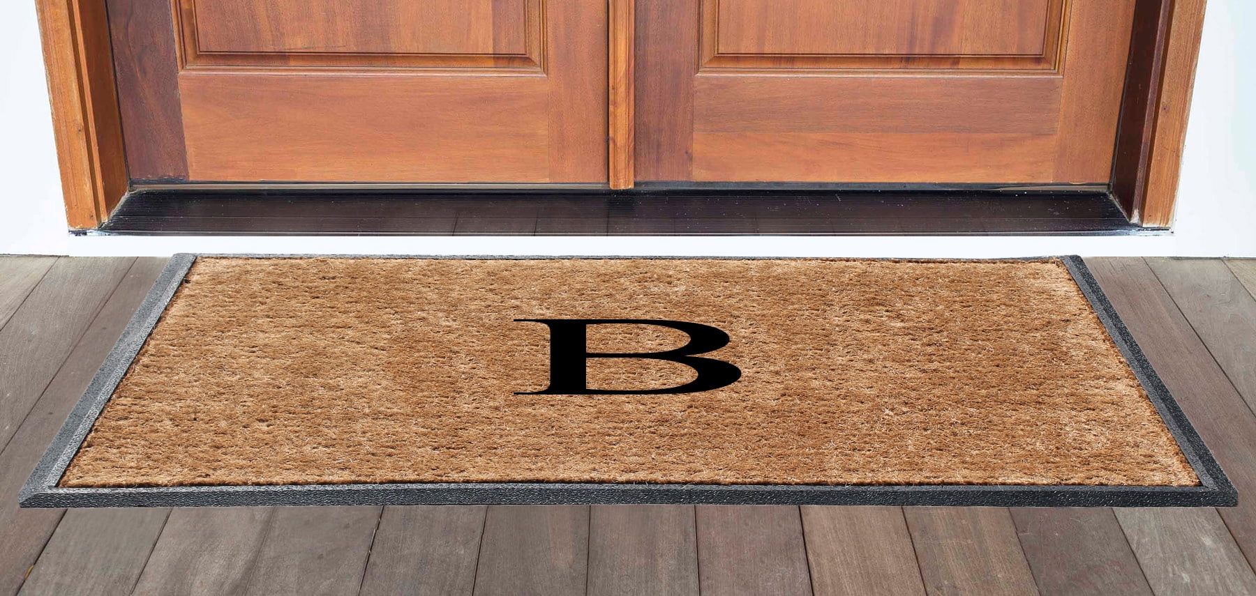 A1HC First Impression 30 in. x 48 in. Rubber and Coir Molded Double Monogrammed Door Mat