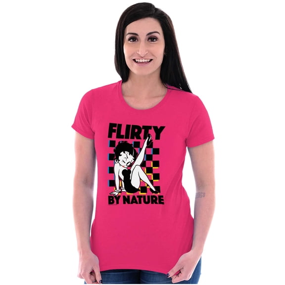 Betty Boop Cartoon Flirty By Nature Women's T Shirt Ladies Tee Brisco Brands S