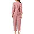 thumbnail image 3 of INSPIRAR CHIC Conjunto de Pijama de Satén para Mujeres con Escote en V y Encaje, Ropa de Noche, Color Rosa, 3 of 5