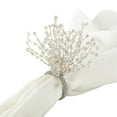 thumbnail image 4 of Saro Lifestyle Beaded Spray Design Napkin Ring Silver - Set of 4, 4 of 10