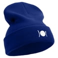 thumbnail image 4 of Camping Plate Icon Embroidered 12 Inch Long Knitted Beanie - Royal OSFM, 4 of 5