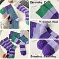thumbnail image 3 of CoCozhu 3/6 Pairs Retro Style Striped Socks, Combed Cotton Moisture-wicking Athletic Crew socks for Women, 3 of 6
