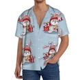 thumbnail image 3 of Fotbe merry Christmas rabbit print Short Sleeve Button Down Shirts for Men Casual Summer Beach Wrinkle Free Shirt-XX-Large, 3 of 7