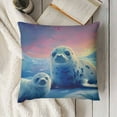 thumbnail image 3 of Cute Sea Lion Throw Pillow Covers Cartoon Sea Lion Pillow Covers for Home Sofa Bed Couch for Kids Boys Girls Blue Pink Sky Cushion Covers Sea Animal Pillowcases, 3 of 5