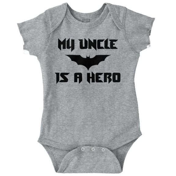 My Uncle is a Hero Superhero Bat Romper Boys or Girls Infant Baby Brisco Brands NB