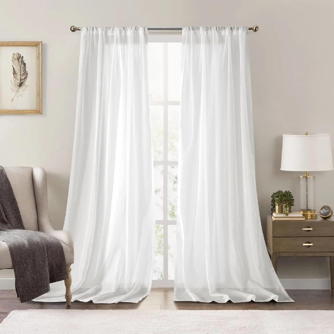 Sheer Curtains , See Through Voile Window Curtains ，