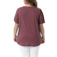 thumbnail image 3 of Agnes Orinda Women's Plus Size Top Crew Neck Short Sleeve t Shirts Flowy Pleated Dressy Casual Tunic Blouses 1X Dark Red, 3 of 6