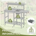 thumbnail image 2 of SERWALL Potting Bench Outdoor Potting Table with Sink, HDPE Material All Weather Use- Spanish Gray, 2 of 8
