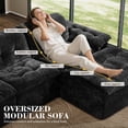 thumbnail image 6 of Aukfa 6-Piece U-Shaped Modular Sectional Sofa with 2 Ottomans for Living Room, Ice Flower Chenille, Black, 6 of 10